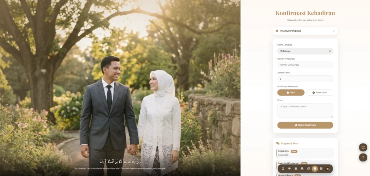 RSVP Digital AkadSuci - Konfirmasi kehadiran tamu